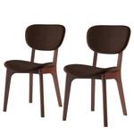 Chaises capitonnées Nadir (lot de 2) Marron tabac - Imitation noyer