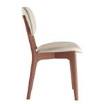 Chaises capitonnées Nadir (lot de 2) Crème - Imitation cerisier