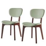 Gestoffeerde stoel Nadir (set van 2) Mintgroen - Notenboomhouten look
