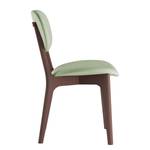 Gestoffeerde stoel Nadir (set van 2) Mintgroen - Notenboomhouten look