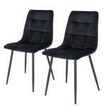 Chaises capitonnées Ormoy II (lot de 2) Velours / Acier - Noir