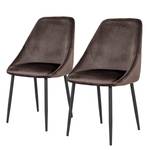 Chaises capitonnées Halley II (lot de 2) Marron