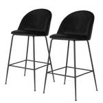 Chaises de bar Maxou II (lot de 2) Noir