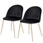 Gestoffeerde stoelen Maxou I (set van 2) fluweel/staal - Zwart