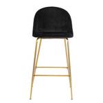 Chaises de bar Maxou I (lot de 2) Velours / Acier - Noir