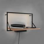 Mensola Legno I inclusa illuminazione Eucalipto massiccio / metallo - eucalipto / nero - Larghezza: 50 cm