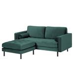 Ecksofa Monza Samt - Samt Juin: Petrol - Breite: 182 cm - Longchair davorstehend links