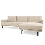 Ecksofa Norfolk Chenille Gratia: Beige - Longchair davorstehend rechts