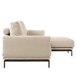 Ecksofa Norfolk Chenille Gratia: Beige - Longchair davorstehend rechts