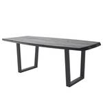 Eettafel Hamton Acaciahouten Grijs - Breedte: 180 cm - Antraciet - Trapezevormig