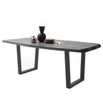 Eettafel Hamton Acaciahouten Grijs - Breedte: 180 cm - Antraciet - Trapezevormig