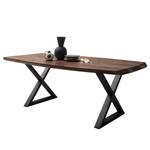 Table Hamton Acacia brun - Largeur : 180 cm - Anthracite - Forme en X