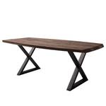 Table Hamton Acacia brun - Largeur : 180 cm - Anthracite - Forme en X