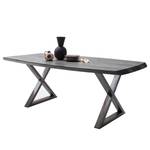 Eettafel Hamton Acaciahouten Grijs - Breedte: 200 cm - Vintage Metal - X-vorm