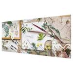 Glazen afbeelding Bloemen Vintage beige - 125 x 50 x 0,4 cm