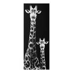 Glazen afbeelding Giraffen Duo zwart/wit - 50 x 125 x 0,4 cm