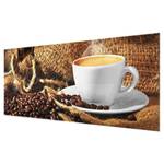 Glazen afbeelding Ochtendkoffie bruin - 125 x 50 x 0,4 cm