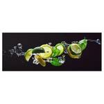 Glazen afbeelding Mojito Ingrediënten zwart - 125 x 50 x 0,4 cm - 125 x 50 cm