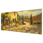 Glasbild Italienische Landschaft Gelb - 125 x 50 x 0,4 cm - 125 x 50 cm