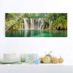 Glazen afbeelding Waterval groen - 125 x 50 x 0,4 cm - 125 x 50 cm