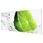 Glasbild Splash Lime Mehrfarbig - 125 x 50 x 0,4 cm