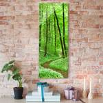 Glazen afbeelding Romantisch Bospad groen - 50 x 125 x 0,4 cm - 50 x 125 cm