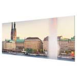 Glasbild Hamburger Alster Mehrfarbig - 125 x 50 x 0,4 cm - 125 x 50 cm