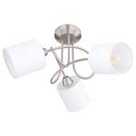 Plafondlamp Theresa I Zilver - Wit - Metaal - Textiel - Hoogte: 28 cm