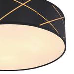 Plafondlamp Bemmo VII Zwart - Goud - Metaal - Plastic - Textiel - Hoogte: 12 cm