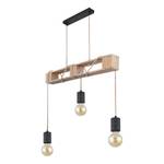 Hanglamp Joelle IV Zwart - Bruin - Metaal - Massief hout - 83 x 120 x 10 cm