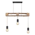 Hanglamp Joelle IV Zwart - Bruin - Metaal - Massief hout - 83 x 120 x 10 cm