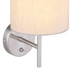 Wandlamp Ava Beige - Zilver - Metaal - Textiel - 15 x 26 x 19 cm