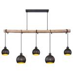 Hanglamp Adaja Zwart - Goud - Metaal - Massief hout - 130 x 120 x 18 cm