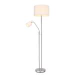 Staande lamp Ava II Beige - Zilver - Metaal - Textiel - Hoogte: 175 cm