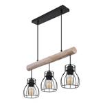 Hanglamp Mina II Zwart - Bruin - Metaal - Massief hout - 60 x 140 x 14 cm