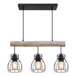 Hanglamp Mina II Zwart - Bruin - Metaal - Massief hout - 60 x 140 x 14 cm