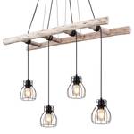 Hanglamp Mina III Zwart - Bruin - Metaal - Massief hout - 115 x 192 x 30 cm