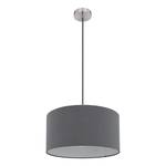 Hanglamp Sanna Grijs - Wit - Metaal - Plastic - Textiel - Hoogte: 140 cm