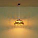 Hanglamp Strahler Zwart - Bruin - Metaal - Natuurvezel - Hoogte: 120 cm