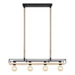 Suspension Trixi Pin massif / Fer - 4 ampoules