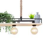 Hanglamp Trixi Zwart - Bruin - Metaal - Massief hout - 95 x 120 x 15 cm