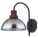 Wandlamp Salsa Zwart - Bruin - Glas - Metaal - Massief hout - 20 x 28 x 29 cm