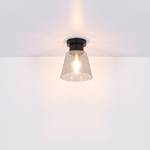Plafondlamp Gumba Zwart - Grijs - Glas - Metaal - Hoogte: 22 cm