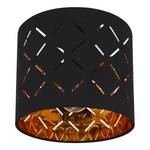 Plafondlamp Clarke II Zwart - Goud - Metaal - Textiel - Hoogte: 21 cm