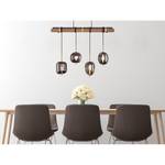 Hanglamp Blacky I Grijs - Glas - Metaal - Massief hout - 100 x 140 x 19 cm