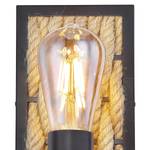 Wandlamp Halia Beige - Zwart - Metaal - Natuurvezel - 12 x 28 x 13 cm