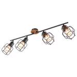 Plafondlamp Willa IV Zwart - Metaal - Massief hout - 80 x 24 x 11 cm