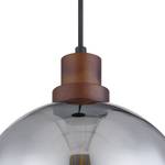 Hanglamp Salsa III Zwart - Bruin - Glas - Metaal - Massief hout - Hoogte: 120 cm