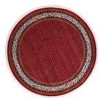 Tapis en laine Chandi Mir rond 100 % laine vierge - Rouge - Diamètre : 100 cm