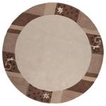 Wollteppich Royal Ganges Rund Wolle / Viskose - Beige - 150 x 150 cm